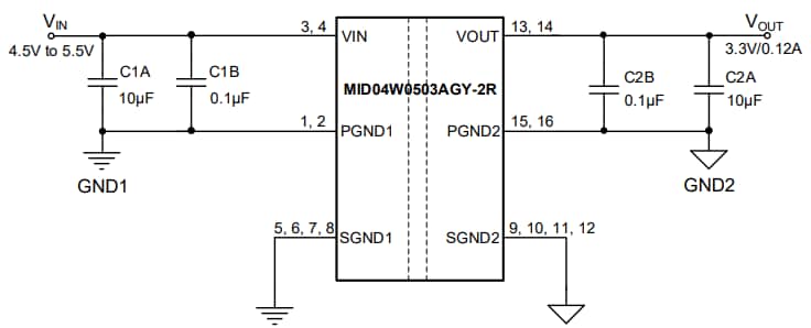 Schematic - Monolithic Power Systems (MPS) EV04W0503A-2-Y-00B Evaluation Board